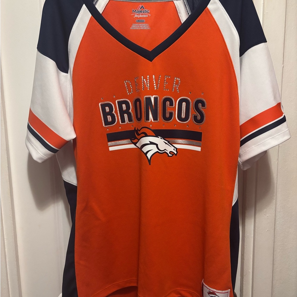 Majestic Denver Broncos Women’s Shirt - Orange, white and Blue